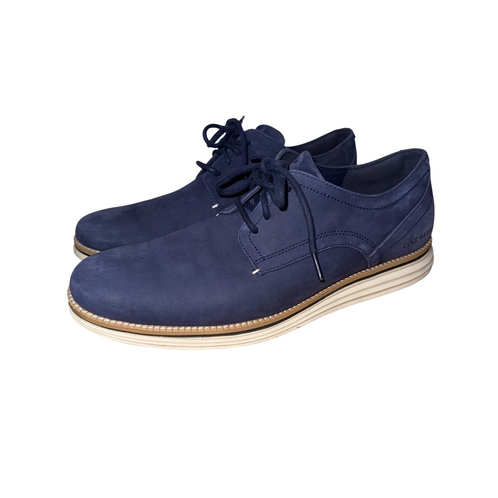Cole‎ Haan Men Original Grand Stitchlite Wing Oxford Navy Ivory M 11.5